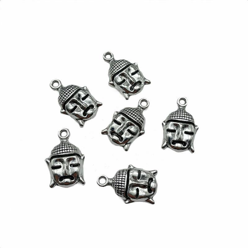12 x 18 mm, 200 sztuk stopu, koraliki z motywem głowy Buddy, koraliki dystansowe hematyt, do produkcji biżuterii, tybetańskie perły Buddy, 200 Stück