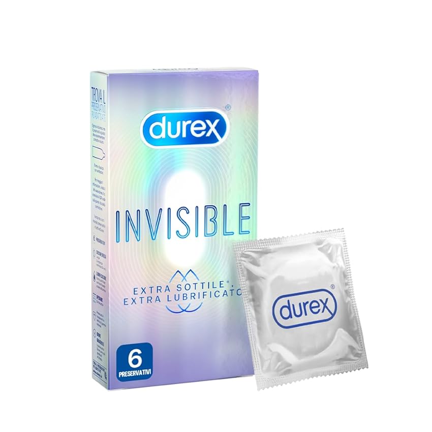 Immagine del prodotto Durex Invisible Extra Lube Preservativi per una sensazione di elevata lubrificazione, 6 Profilattici