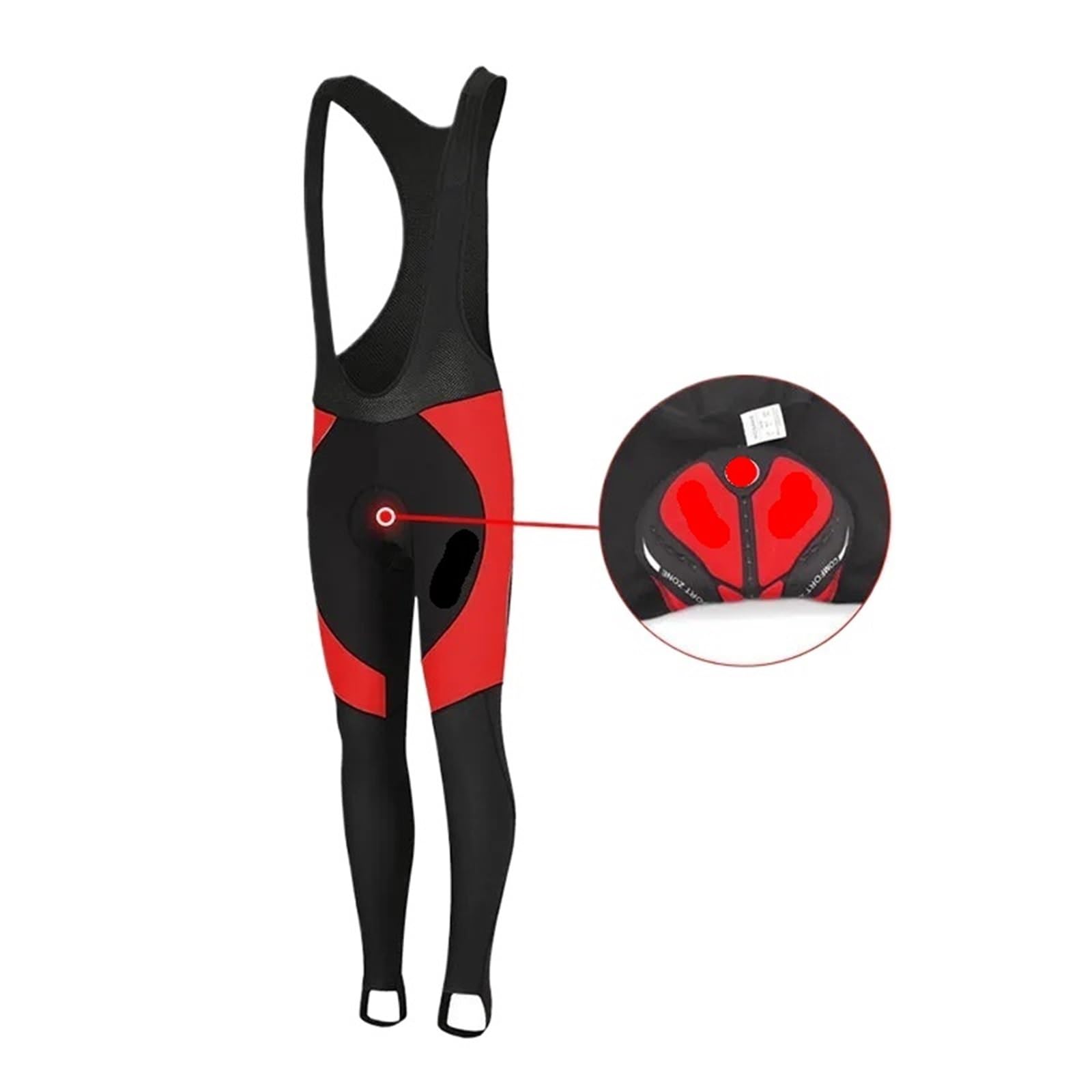 Culote Con Tirantes 2 uds forro polar de invierno medias con tirantes de ciclismo almohadilla térmica pantalones con tirantes de ciclismo bicicleta de carretera pantalones de carreras reflectantes(Red