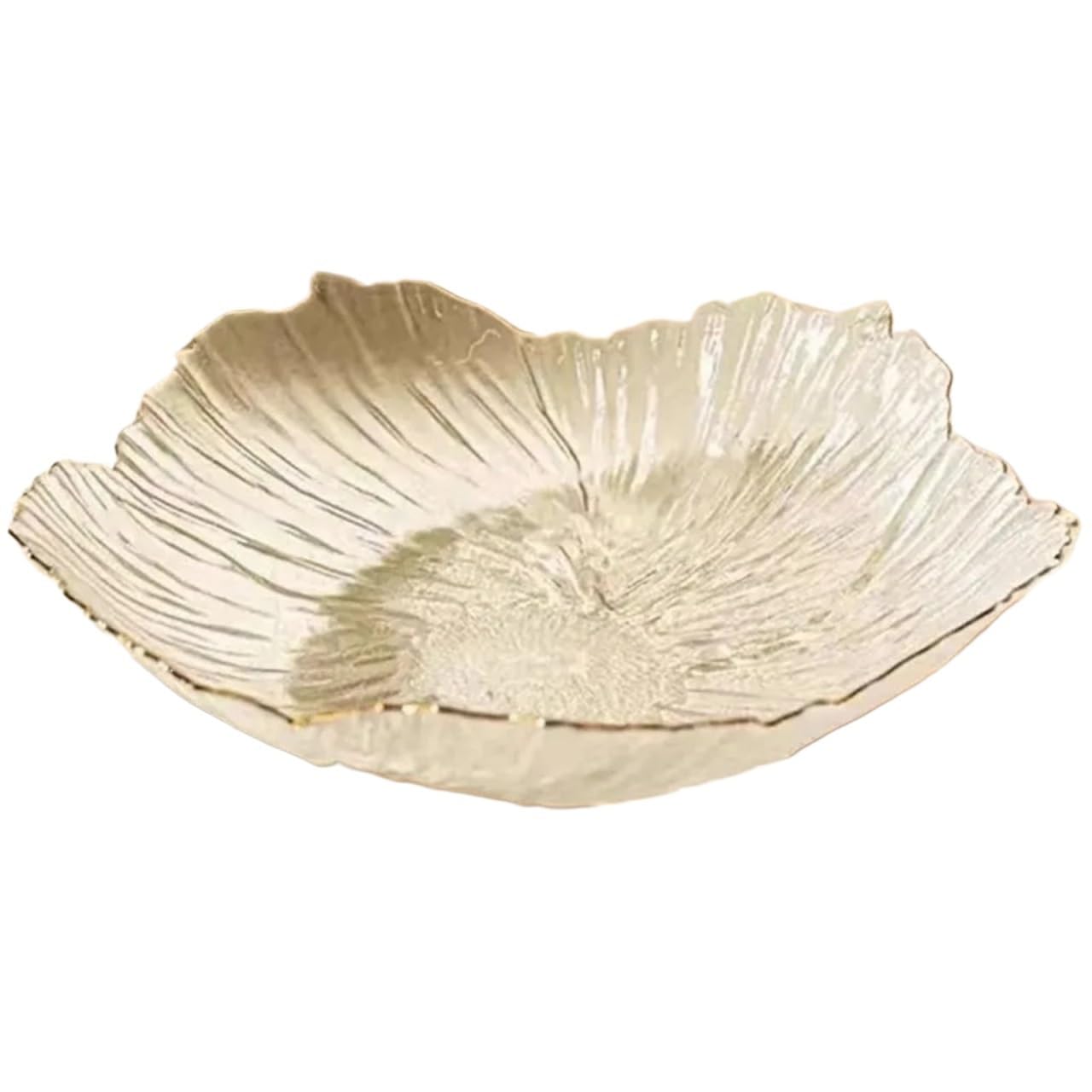 ZHSOAO Flower Glass Plate Trays Decorative Jewelry Dish Tray Crystal for Jewelry(TYPE B,M 25X5CM)