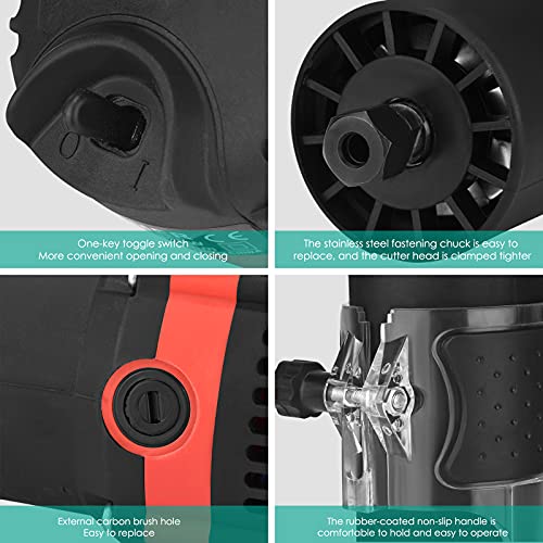 KKTECT 800W Kompaktes Holz Router Werkzeug Tragbarer Handrouter Holzbearbeitung 33000 U/min Elektrischer Trimmer Holz Router mit 15 Stück Router Bits DIY