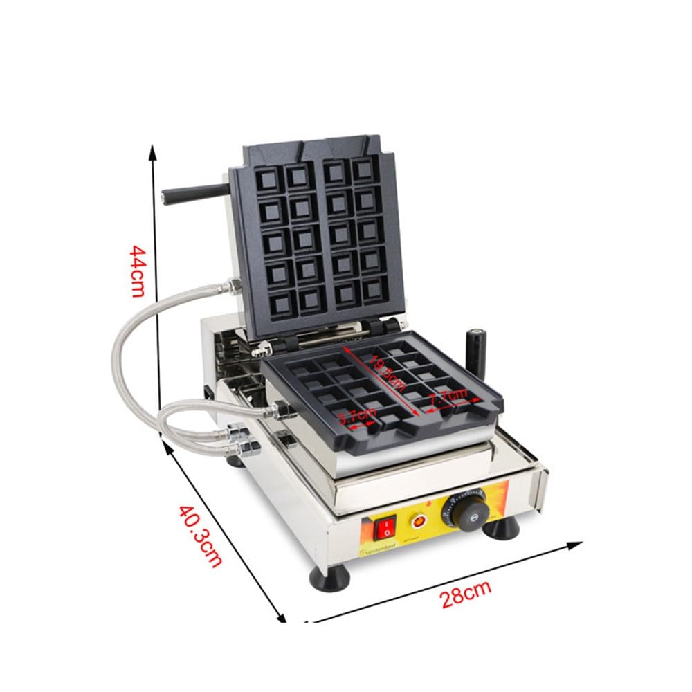 Máquina para Hacer gofres belgas de 2 rebanadas, Plancha eléctrica para gofres, Control de Temperatura y Tiempo, Antiadherente, Calentamiento Uniforme por Ambos Lados, adecua(