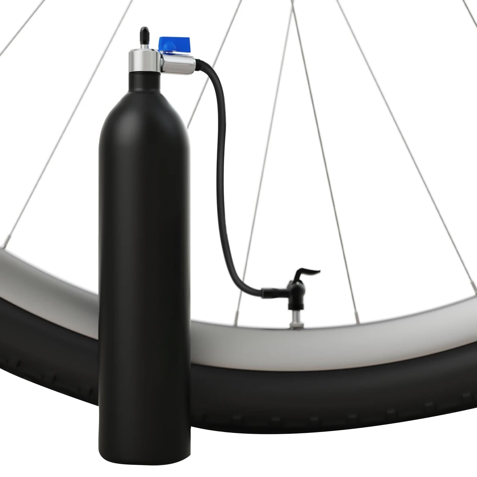 Zbiornik do pompowania opon | 13,8 bar, 1,2 , przenośny zbiornik ze stopu aluminium – do pompowania opon rowerowych | do jazdy na rowerze, ulicy, górskich, awaryjnych wyścigów, treningu, sportu