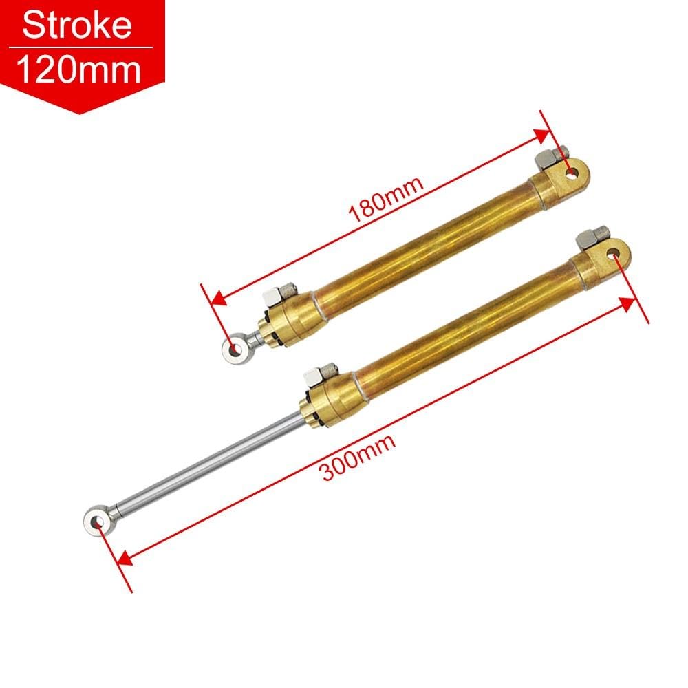 1pc aktualizacja siłownik hydrauliczny w całości z metalu 50/70/85/95/110/120/130/140/170MM skoku dla 1/14 ładowarka RC CAT 336D części koparki(C-120MM)