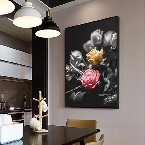 Toile peinture nordique salon sans cadre aux couleurs intenses