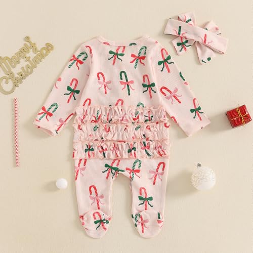 Eadrioss Valentines Baby Girl Outfit Waffle Heart Ruffle Romper Footies Jumpsuit Newborn Infant Girl Valentines Day Clothes4