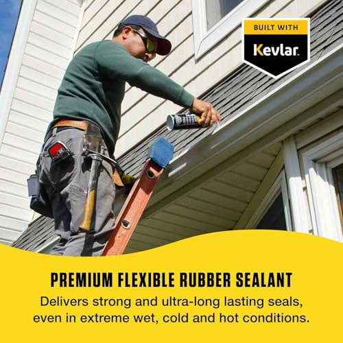 Great Stuff™ Extreme Seal Flexible Rubber Sealant Aerosol – Protect Surfaces from Water and Air Leaks – Built with Kevlar, Black, 14 oz