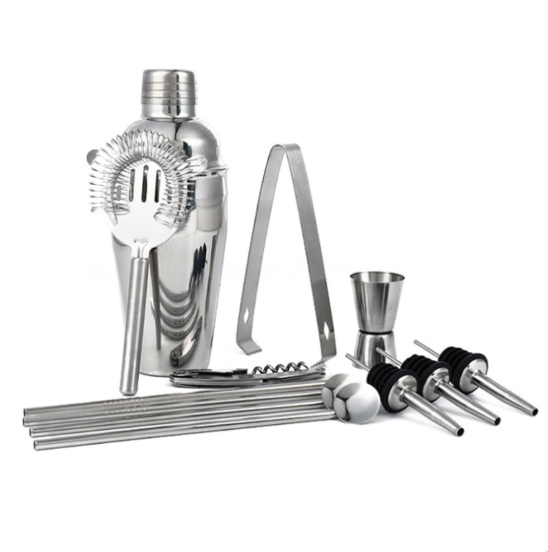 Juego de Cocktail Shaker Coctelera De Acero Inoxidable De 550ml, 13 Uds., Kit De Barman, Juego De Barras, Herramientas con Soporte Coctelera Profesional Herramientas