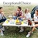 4 Feet Foldable Table Adjustable Height with Built in Handle, Steel Legs | Heavy Duty Portable | Perfect for Party, Dining, Wedding, Events, Picnic Indoor, Outdoor, Camping, Utility, Folding