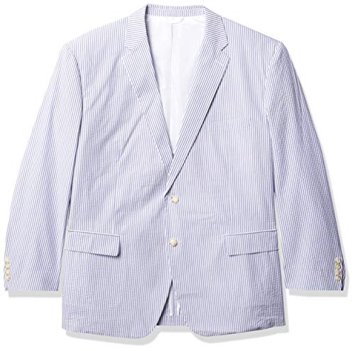 Palm Beach Men's Brock Seersucker Suit Separate Jacket, Navy/White, 42 Regular