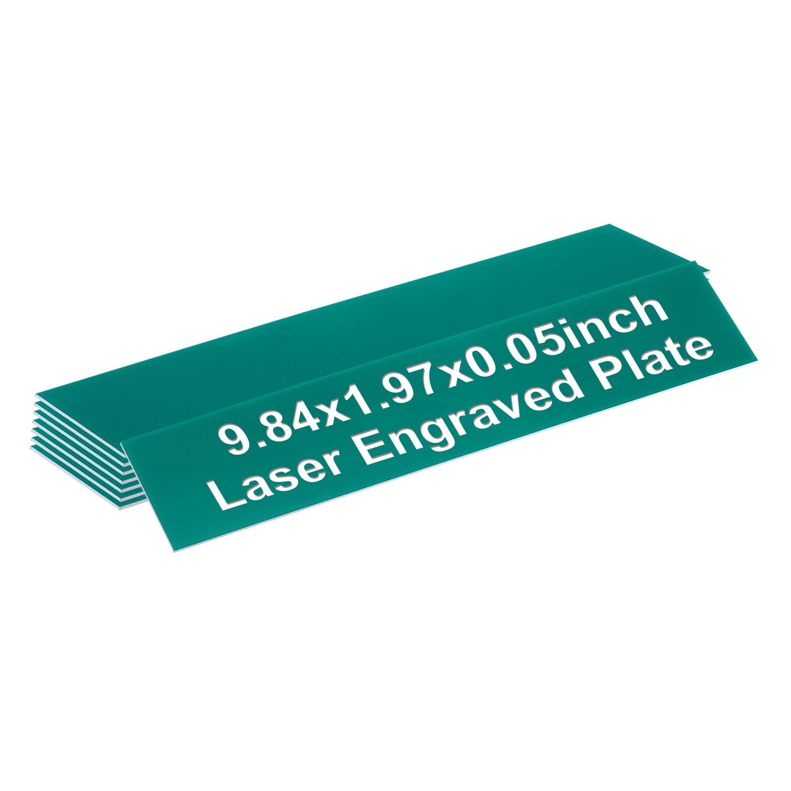 PATIKIL Blank Name Plates, 9.84x1.97" Engraved Name Plates Name Plate Personalized Custom Door Signs Desk Tags for Office Classroom, Dark Green with White Letter, 8 Pcs