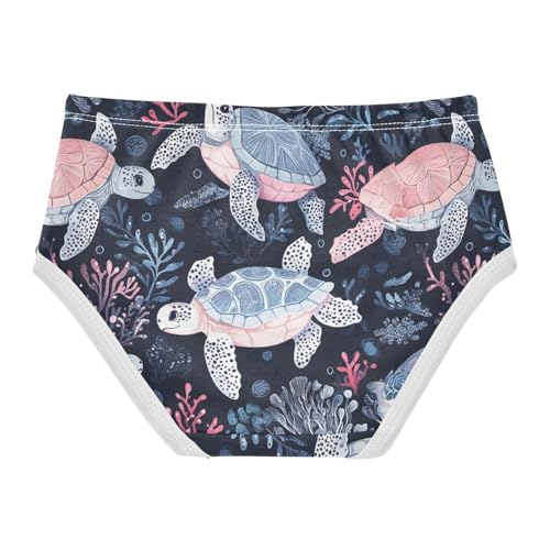 Wusikd Cute Turtles Girls' Underwear Cotton Sea Beach Girls Briefs Soft Toddler Underwear 2T2