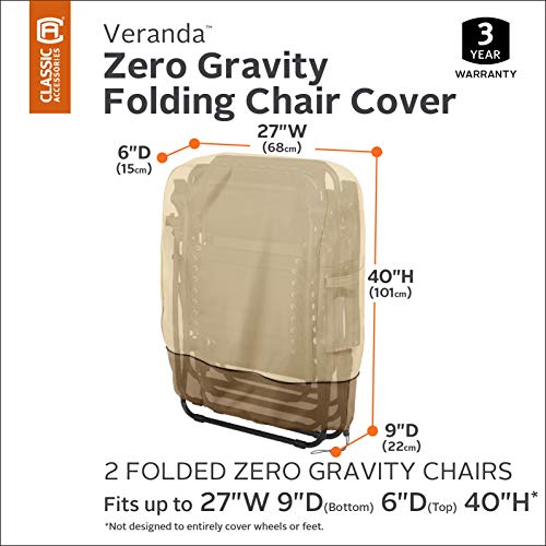 Classic Accessories Veranda Water-Resistant 27 Inch Zero Gravity Folding Chairs Cover, Patio Furniture Covers #TOP2