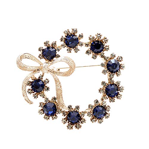 Broche cristal cercle arc en 2 couleurs pour femmes vintage mode automne