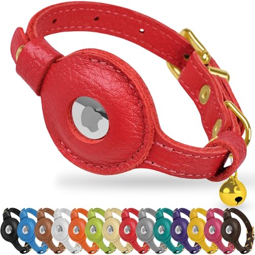 Collier AirTag chat anti-perte et léger, le traceur GPS discret pour chaton et chiot rouge - 2