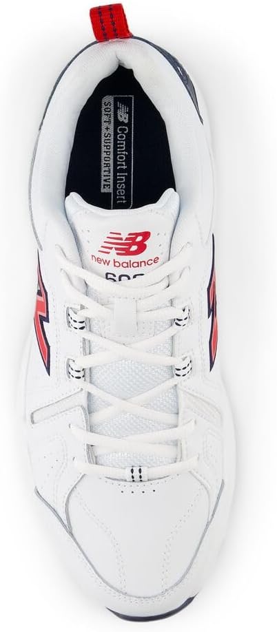 New Balanace Men's 608 V5 Casual Comfort Cross Trainer, White/Red, 18 X-Wide - Image 3
