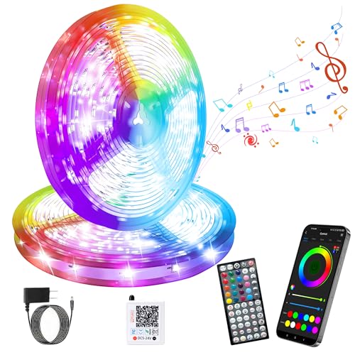 Image of GANZQH Led Lights for Bedroom 196FT (2 * 98FT), RGB Led Strip Lights