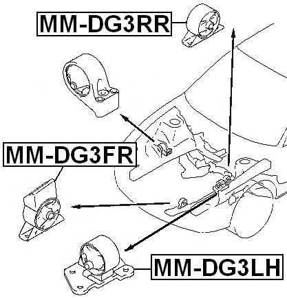 Amazon.com: Mr131004 - Left Engine Mount At For Mitsubishi  