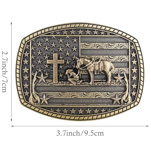 Image of Cowboy Belt Buckle for Men Western Cowgirl Rodeo Longhorn Bull Belt Buckles