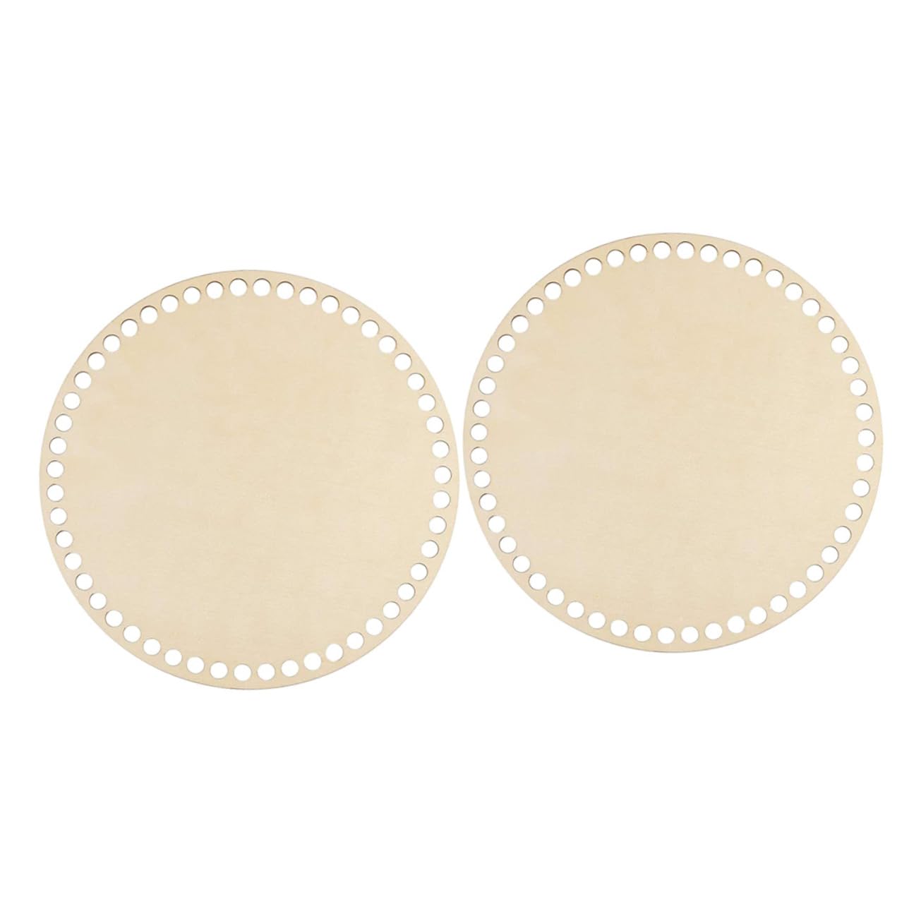 IWOWHERO 2Pcs Natural Wooden Basket Bottoms Shape Blank Crochet Durable Base for Weaving Projects for Beginners and Crafting