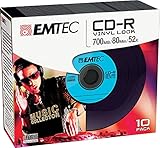 ECOC801052SLVY Emtec CD-R Vinyl Look CD-R 700MB 10Stück(E) - CD-Rohlinge (CD-R, 700 MB, 10 Stück(E), 120 mm, 52x)