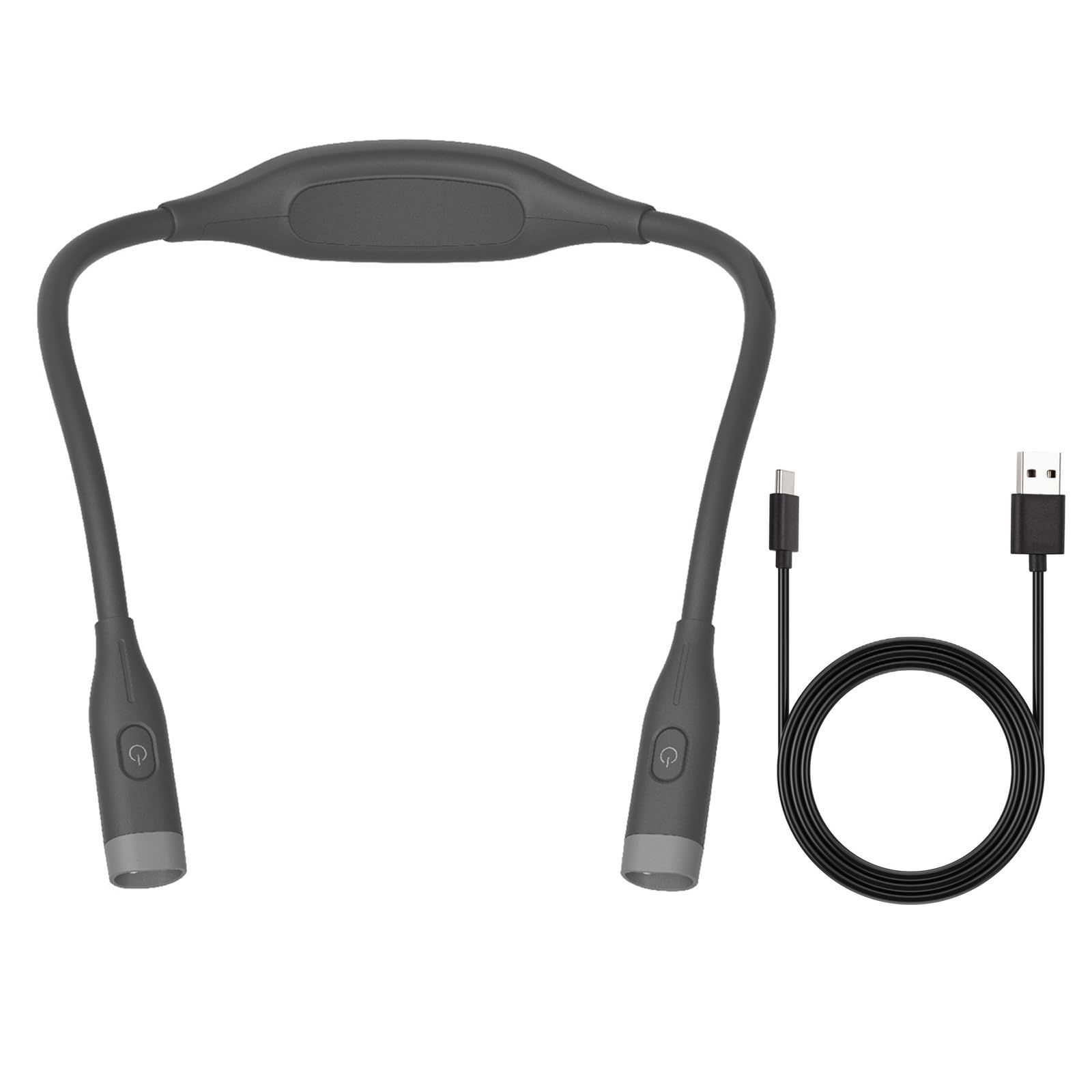 Terncoew Black Neck Reading Light For Nighttime Reading With 3 Colors And 3 Adjustable Brightness Levels Rechargeable Usb C Charging Neck Lamp For Running