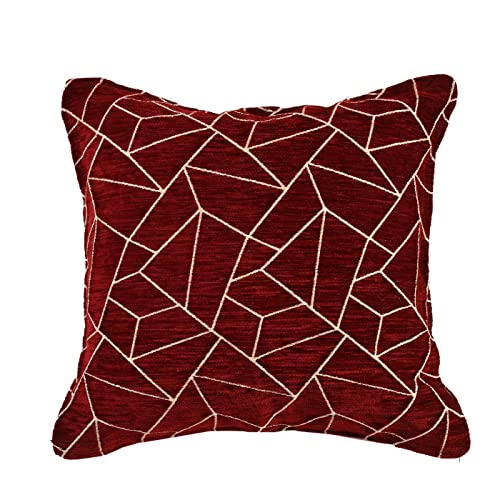 Image of Premium 5 Seater Printed Sofa Cover Set 3,1,1 Seater 10 Pieces Sofa Back Slip Panels, Protector for Single Seater (Maroon, L Shape with Cushion Cover)