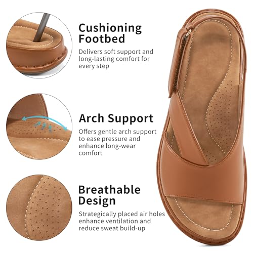 Aomigoct Dressy Sandals for Women Summer: Comfortable Casual Dress Flats Sandal 2025 - Ladies Fashion Ankle Strap Walking Shoes3