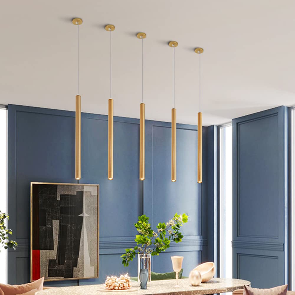 Lámpara Colgante Moderna Led En Aluminio Negro Con Tubo Largo Minimalista: Para Con Ofertas En