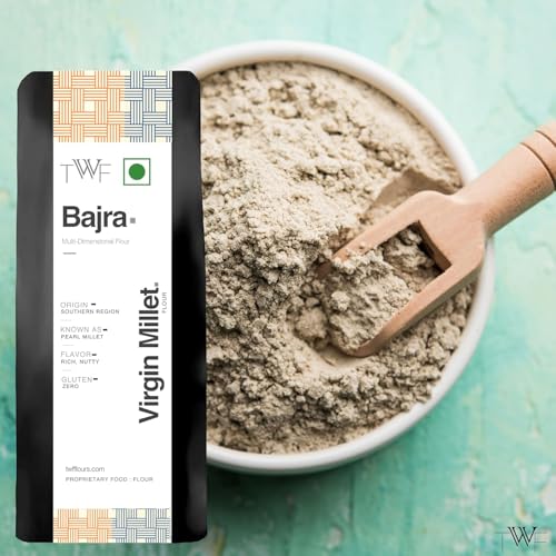 Image of TWF Stoneground Bajra Flour | Not Pulverized | Pearl Millet Atta | Naturally Gluten-Free | Virgin - Nutrient Rich 2 Kg (1 Kg X 2)