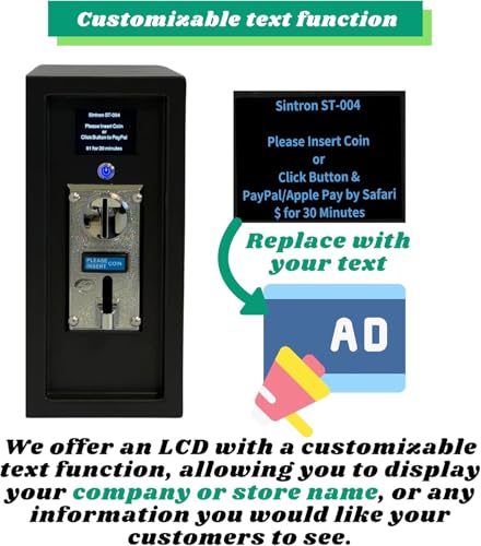 Sintron ST-004 110V LCD Coin & Mobile Contactless Payment - Apple Pay Google Pay Paypal Venmo Cash App Operated Timer Control Power Box for Massage Chairs, Shoe Polisher, Washer Washing Machine, Dryer