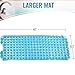 HealthSmart Bath Mat Extra Large No Slip Shower & Bathtub Mat with Suction Cups and Drain Holes for Anti-slip Grip, Machine Washable, Extra Large, 40 x 15.5, Blue