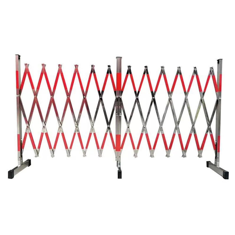 Barrière de sécurité, barrière extensible en acier inoxydable - Barrière de circulation portable, portail de sécurité pliable pour travaux routiers, signalisation et isolement, barrière argentée mob