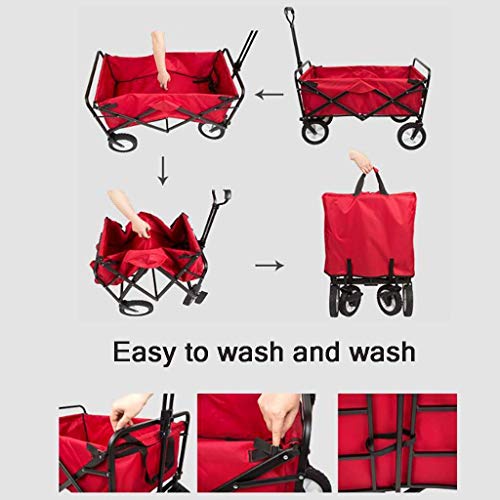 Carretilla multiuso plegable para jardín y playa, carrito portátil para camping con marco de acero y bolsa de tela Oxford miniatura 4
