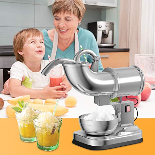 Costzon Electric Ice Shaver, 250W Stainless Steel Snow Cone Maker, 440Lbs/H, Ice Crusher W/Safe On/Off Switch For Family, School, Church, Restaurants, Bars #TOP2