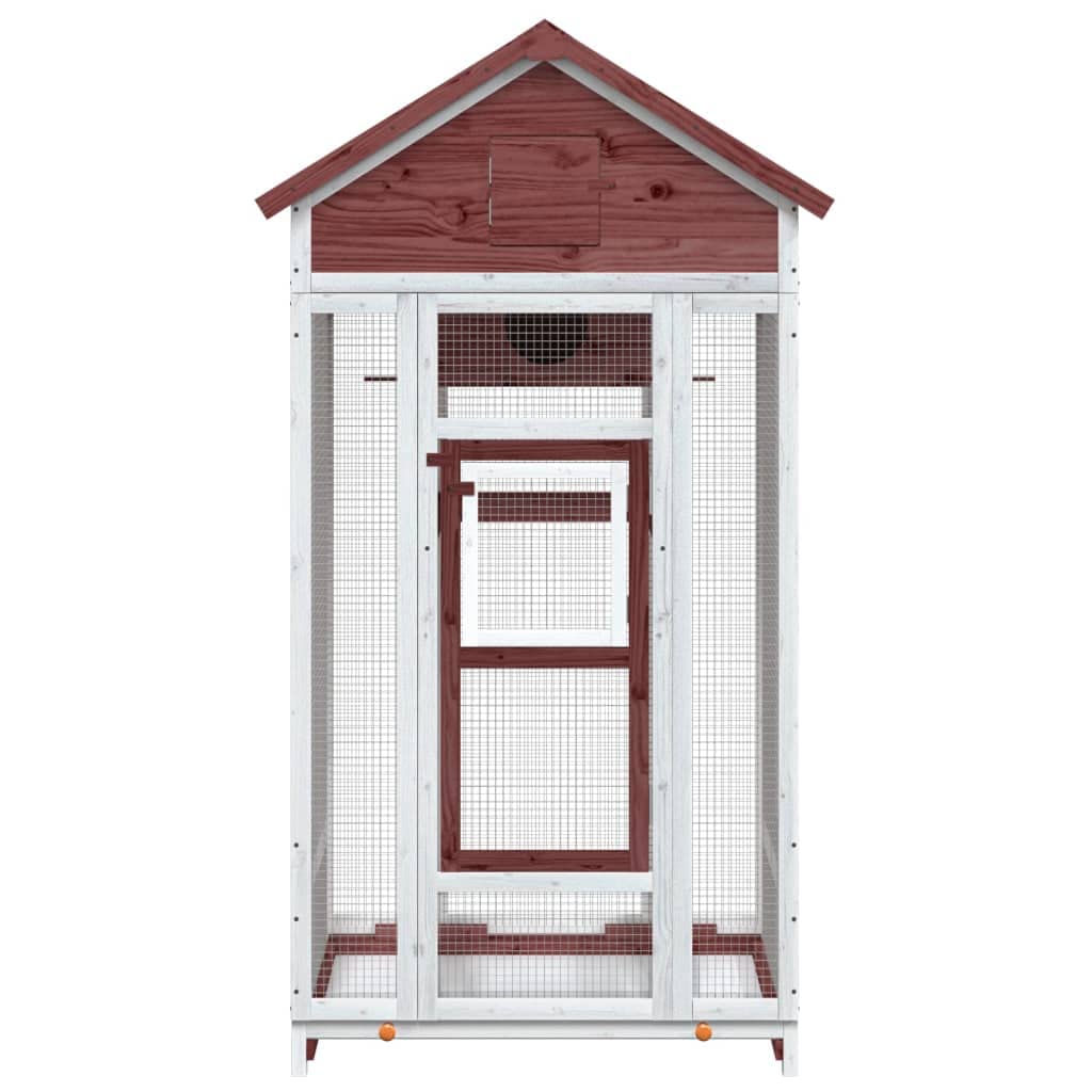 Voliere Mokka 91,5x53x170 cm Massivholz Kiefer,Tier- & Haustierbedarf,Haustierbedarf,Vogelbedarf,Vogelkäfige & -ständer,Rot,19.5 kg-172254