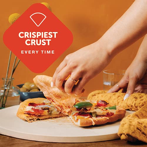 Cast Elegance Durable Thermal Shock Resistant Thermarite Pizza And Baking Stone For Oven And Grill, Includes Recipe E-Book & Cleaning Scraper, Large, 16 Inch Round, 5/8Th Inch Thick #TOP1