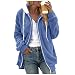 CCOOfhhc Veste en peluche pour femme - Veste polaire avec capuche - Veste d'hiver - Grandes tailles - Veste à capuche - Élégante - Veste matelassée - Légère et chaude en polaire, bleu, XL
