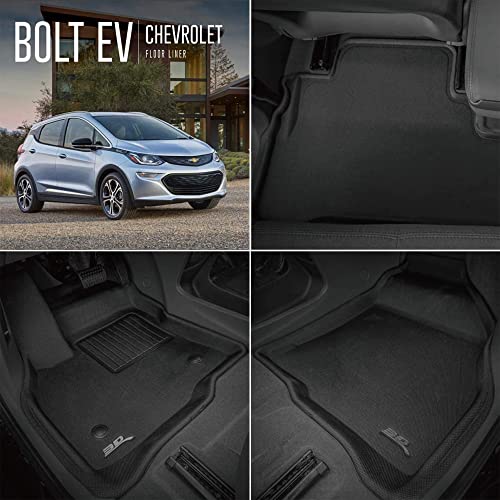 3D Maxpider All-Weather Floor Mats For Chevrolet Bolt Ev 2017-2023 Custom Fit Car Floor Liners, Kagu Series (1St & 2Nd Row, Black) #TOP2