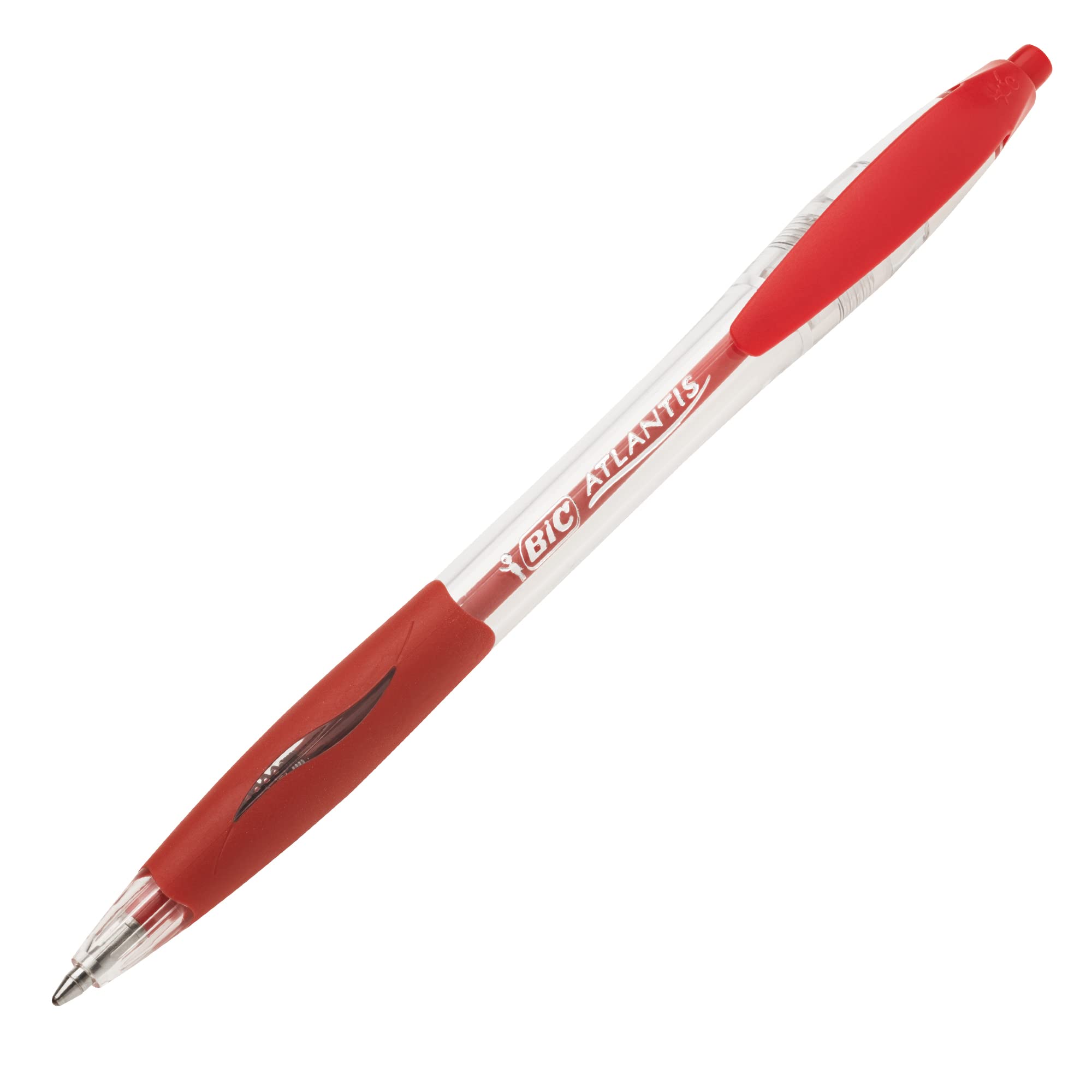 Bic Atlantis Clic Ball Pen 1.0mm Box of 12 - Red