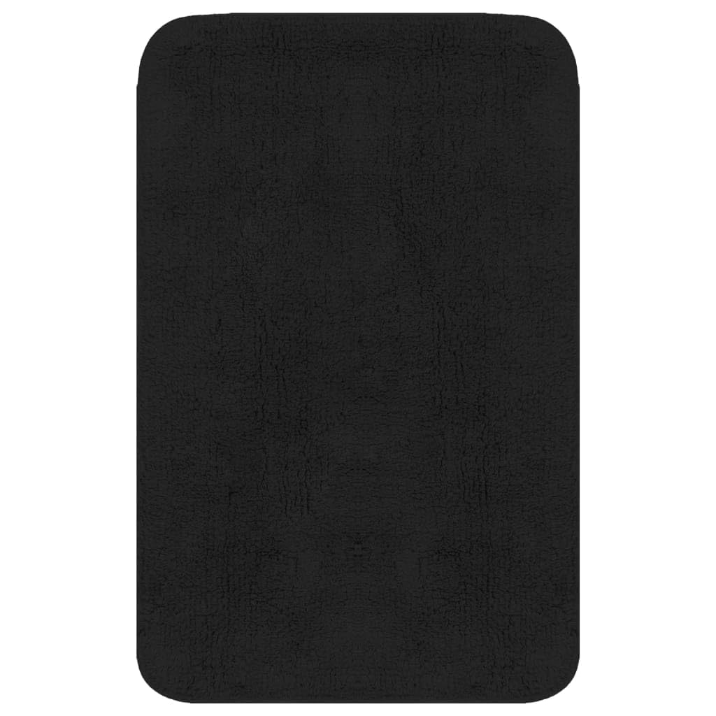 Lot de 3 tapis de bain antidérapants en coton doux pour salle de bain - Anthracite