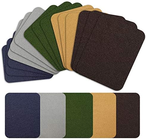 White Iron on Patches Repair Kit 20 Pieces for Fabrics Clothing Jeans,4.9" x 3.7"