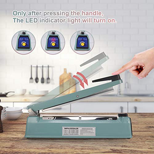 Konmee 8 Inches 200mm Bag Sealer Impulse Heat Sealer Hand Sealer Machine with an Extra Replacement Kit