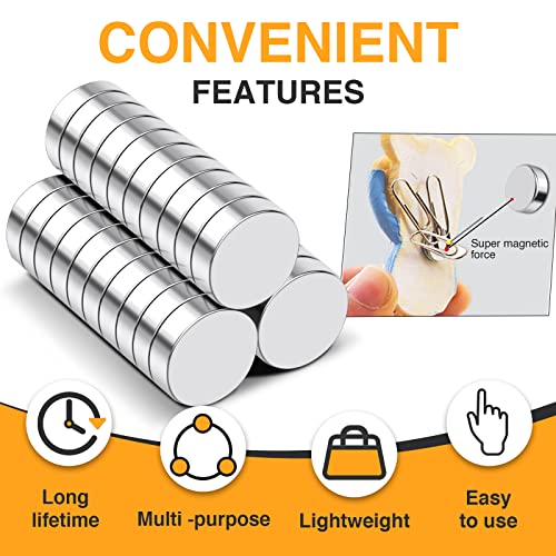 Trymag Magnets, 30Pcs Small Strong Refrigerator Magnets Tiny Round Neodymium Disc Magnets For Whiteboard, Multi-Use Rare Earth Magnets For Crafts, Dry Erase Board, Billboard, Office Magnets #TOP6