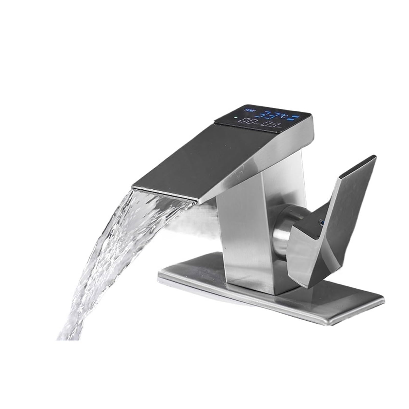 Robinet de lavabo de salle de bains LCD mitigeur cascade eau chaude froide