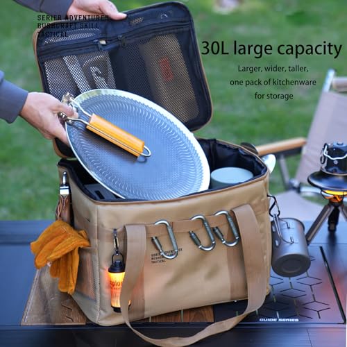 Boîte de rangement équipement camping imperméable avec plusieurs poches