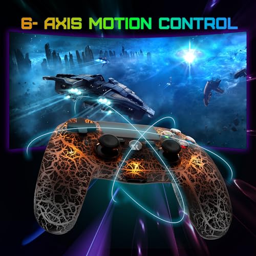 Image of CHENGDAO Controller for PS4, Wireless Controllers for PlayStation 4 /Pro /Slim, Remote Control with Adjustable RGB Light /1000mAh Battery /6-Axis Motion Sensor /Double Vibration /3.5mm Audio Jack, Black