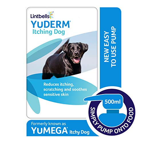 Lintbells | YuDERM Itching Dog Formally YuMEGA | Itchy or Sensitive Skin Supplement for Dogs Prone to Scratching, All Ages and Breeds | 500 ml Bottle