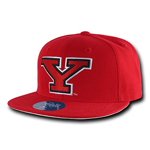University of Youngstown State YSU Penguins NCAA Fitted Flat Bill Baseball Cap Hat (7 1/4) Red
