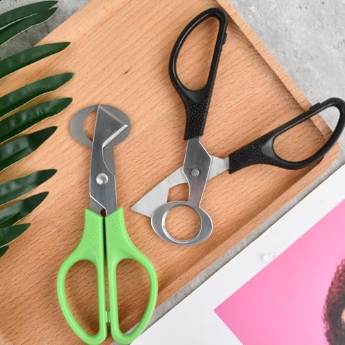 volumoon 2 Stück Wachteleierschere Edelstahl, Eierschalenöffner, Wachtel-Ei-Öffner, Eierteiler, Taubeneierschere, Wachteleierknacker, Eieröffner für Wachteln, Küchenhelfer, Grün, Schwarz